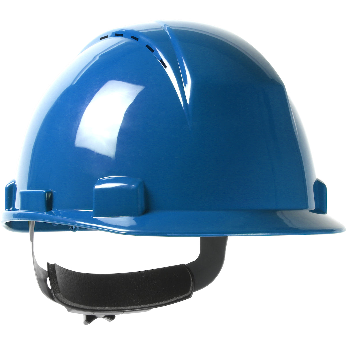 Vented, Type II, Short Brim Cap Style Hard Hat with HDPE Shell, 4-Point Textile Suspension and Wheel Ratchet Adjustment