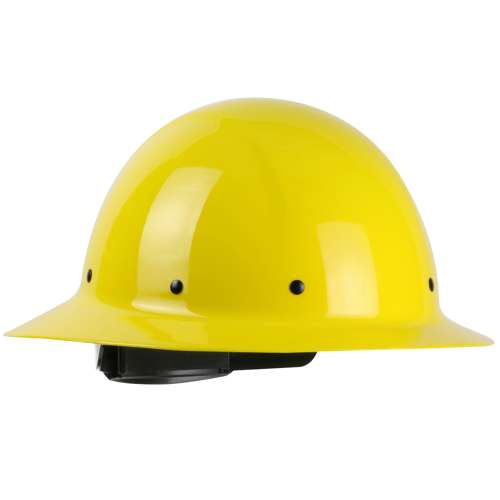 280-HP1481R Full Brim Smooth Dome Hard Hat with Fiberglass Resin Shell, 8-Point Riveted Textile Suspension and Wheel-Ratchet Adjustment