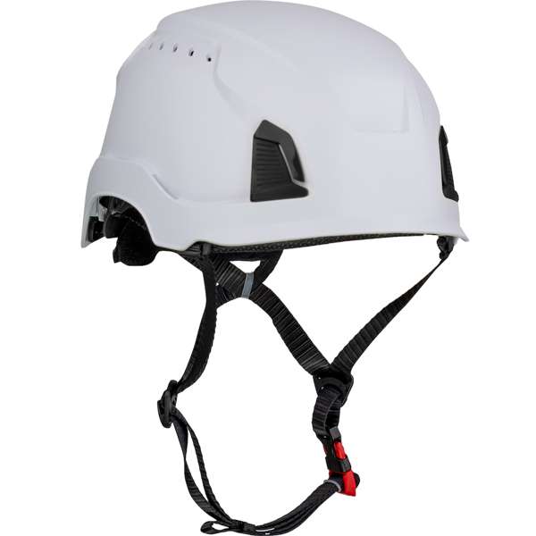 280-HP1491RV Vented, Industrial Climbing Helmet, Type II, Non-MIPS, ABS Shell, EPS Liner, HDPE Suspension, Wheel Ratchet Adjustment, with 4-Point Chin Strap