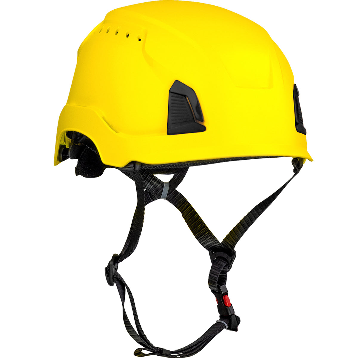 280-HP1491RV Vented, Industrial Climbing Helmet, Type II, Non-MIPS, ABS Shell, EPS Liner, HDPE Suspension, Wheel Ratchet Adjustment, with 4-Point Chin Strap