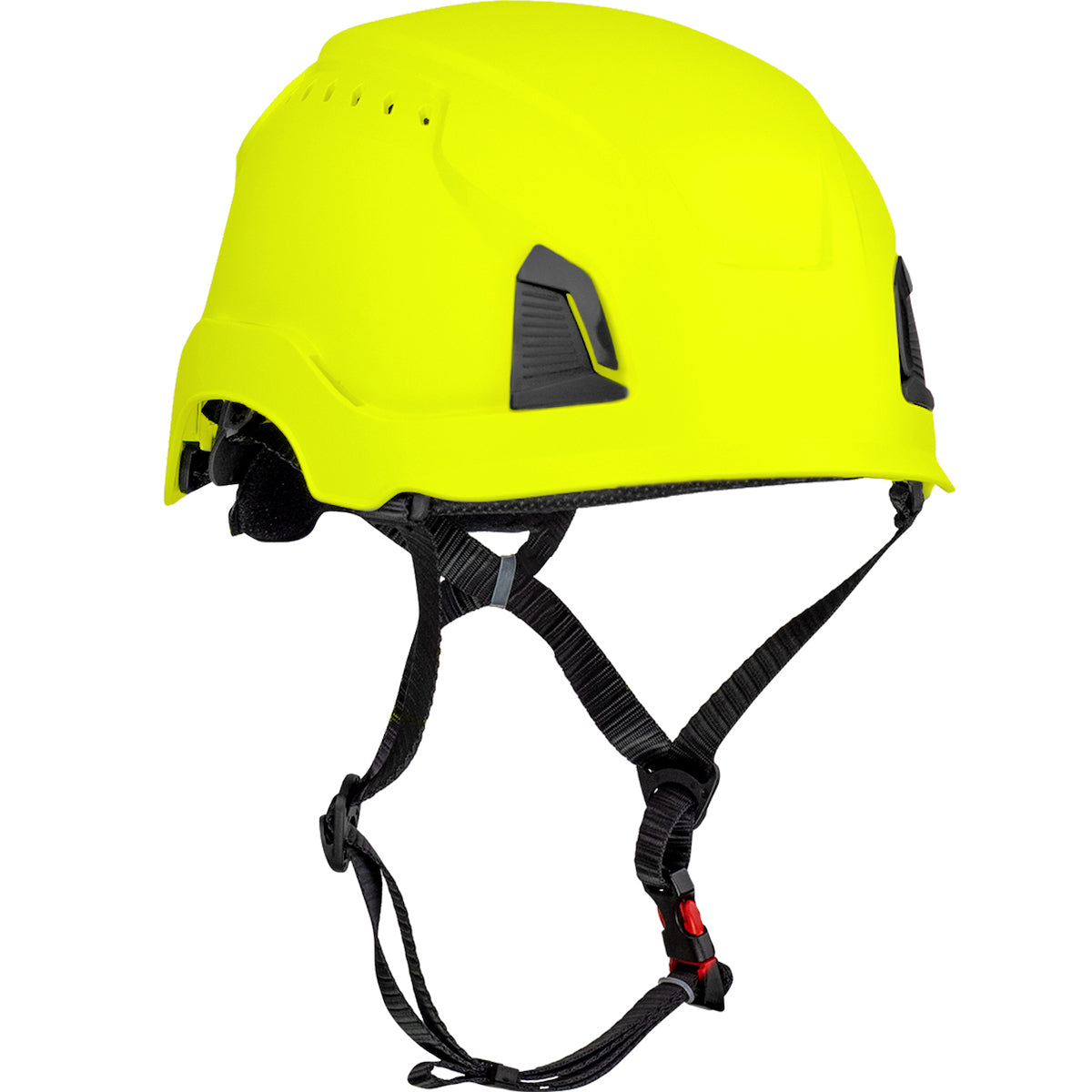 280-HP1491RV Vented, Industrial Climbing Helmet, Type II, Non-MIPS, ABS Shell, EPS Liner, HDPE Suspension, Wheel Ratchet Adjustment, with 4-Point Chin Strap