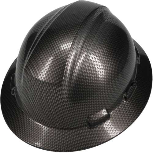 280-HP641RW Full Brim Hard Hat, Carbon Fibre Look Wrap, HDPE Shell, 4-Point Nylon Suspension and "Sure-Lock" Ratchet  Adjustment - Type 1 Class E