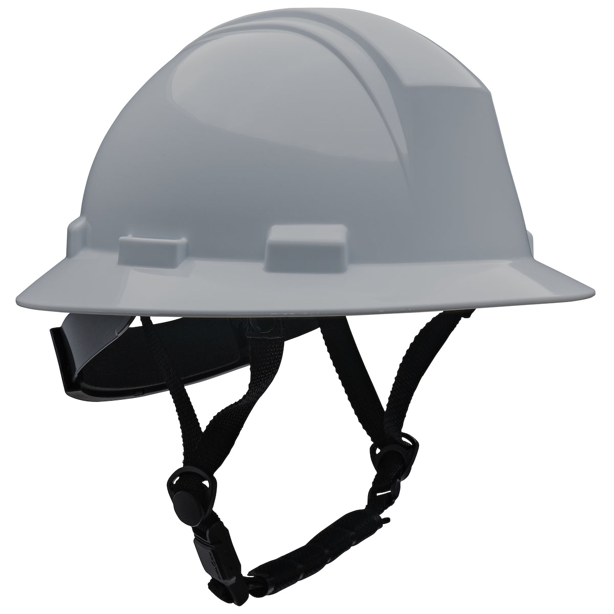 280-HP642R-CH Type II Full Brim Safety Helmet with HDPE Shell, 4-Point Textile Suspension, Wheel Ratchet Adjustment and 4-Point Chinstrap