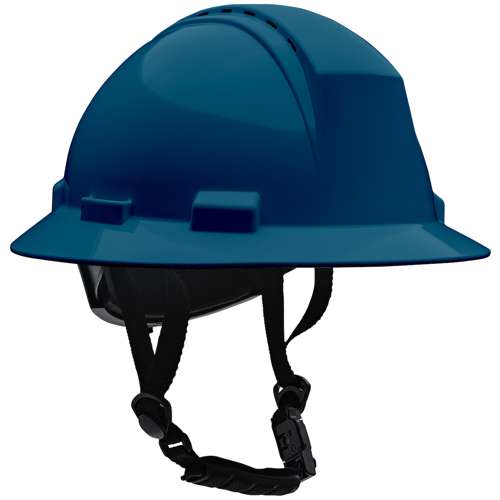 280-HP642RV-CH Type II Full Brim Safety Helmet with HDPE Shell, 4-Point Textile Suspension, Wheel Ratchet Adjustment Vented, With 4-Point Chinstrap