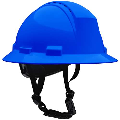 280-HP642RV-CH Type II Full Brim Safety Helmet with HDPE Shell, 4-Point Textile Suspension, Wheel Ratchet Adjustment Vented, With 4-Point Chinstrap