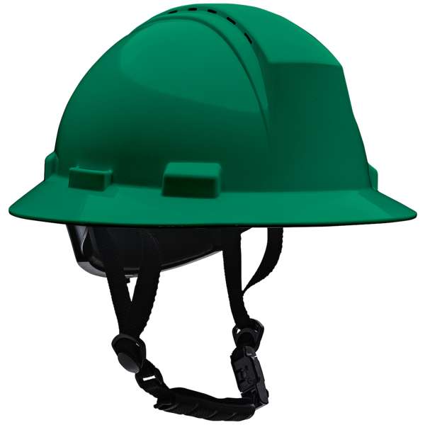 280-HP642RVM-CH ANSI Type II Full Brim Safety Helmet with HDPE Shell Vented and Mips® Brain Protection System, 4-Point Textile Suspension, Wheel Ratchet Adjustment and 4-Point Chinstrap