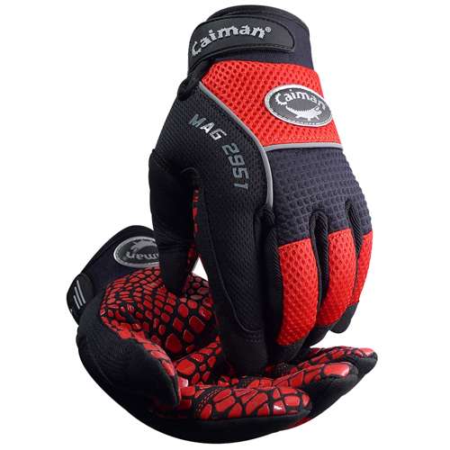 2951 Multi-Activity Glove with Synthetic Leather Padded Palm and Red AirMesh™ Back - Silicone Grip