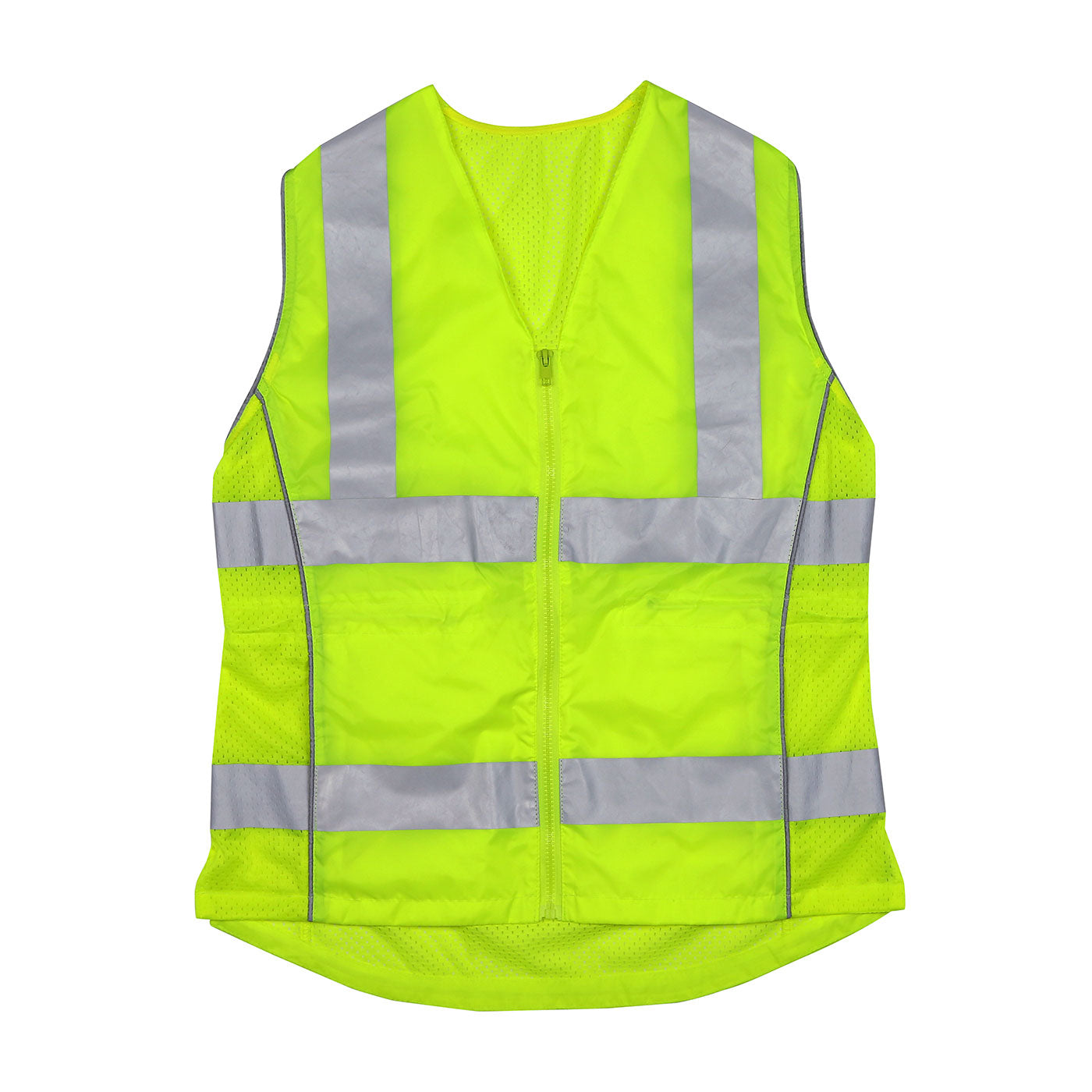 302-0312 ANSI Type R Class 2 Women's Contoured Vest with Solid Front, Mesh Back and Adjustable Waist