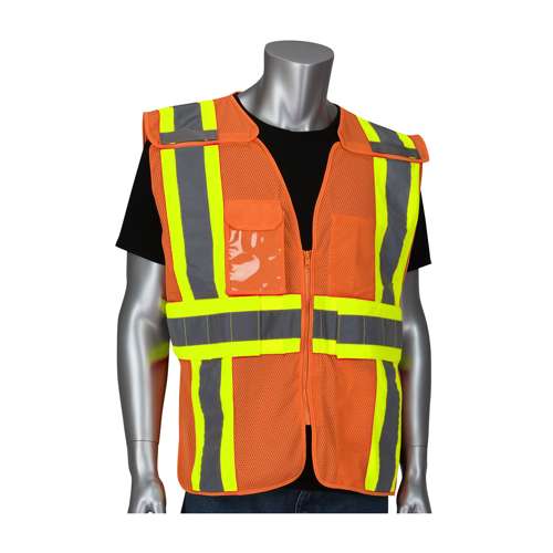 302-0590 ANSI Type R Class 2 Expandable Two-Tone Mesh Breakaway Vest