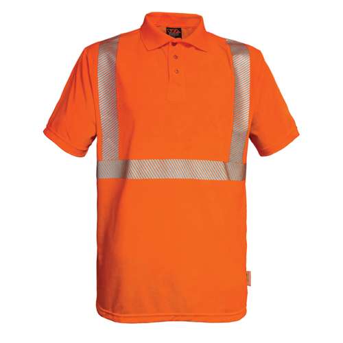 302CT ANSI Type R Class 2 Short Sleeve Moisture Wicking Polo Shirt with 3M™ Scotchlite™ Comfort Trim and UPF 35 Sun Protection