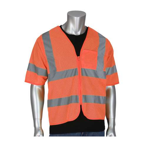303-V100 ANSI Type R Class 3 Dual Sized Value Zipper Mesh Vest