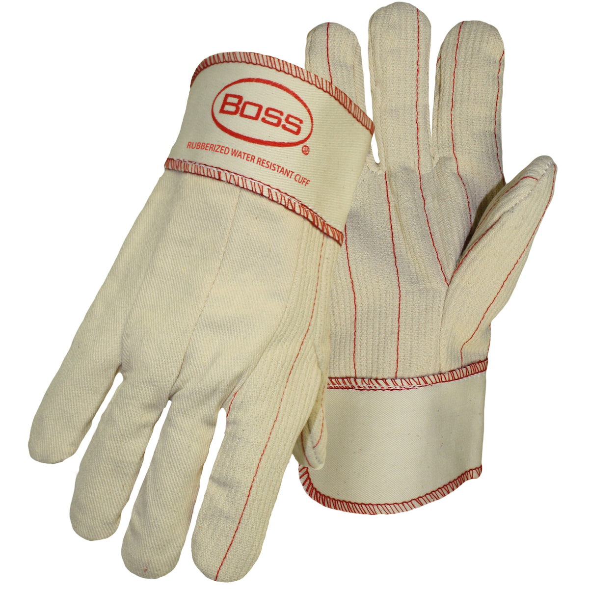 30SI Cotton Corded Double Palm Glove with Nap-In Finish - Rubberized Safety Cuff