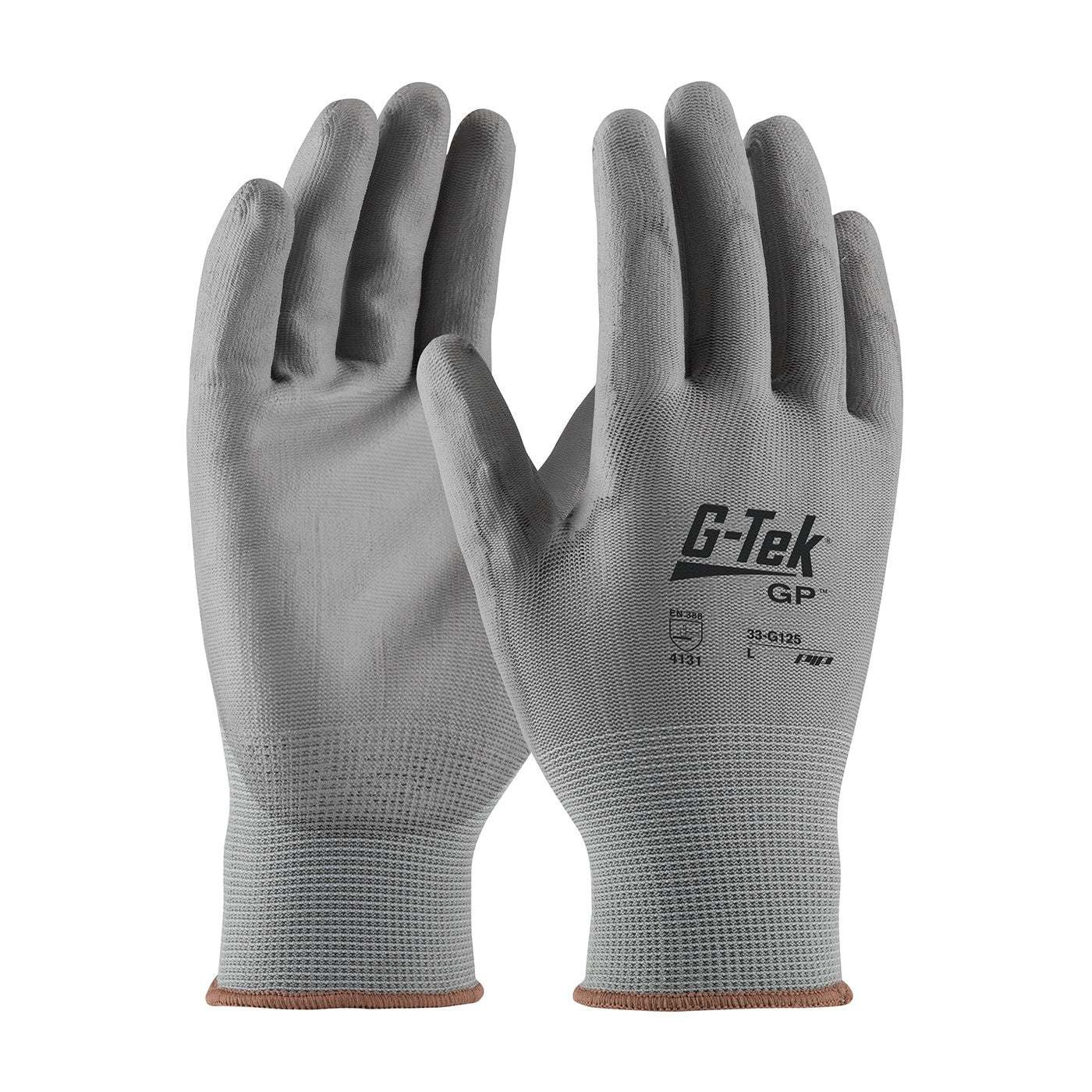 33-G125 Seamless Knit Nylon Blend Glove with Polyurethane Coated Flat Grip on Palm & Fingers - Touchscreen