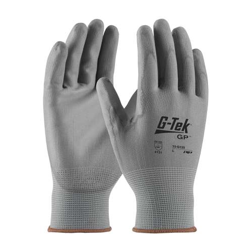 33-G125 Seamless Knit Nylon Blend Glove with Polyurethane Coated Flat Grip on Palm & Fingers - Touchscreen