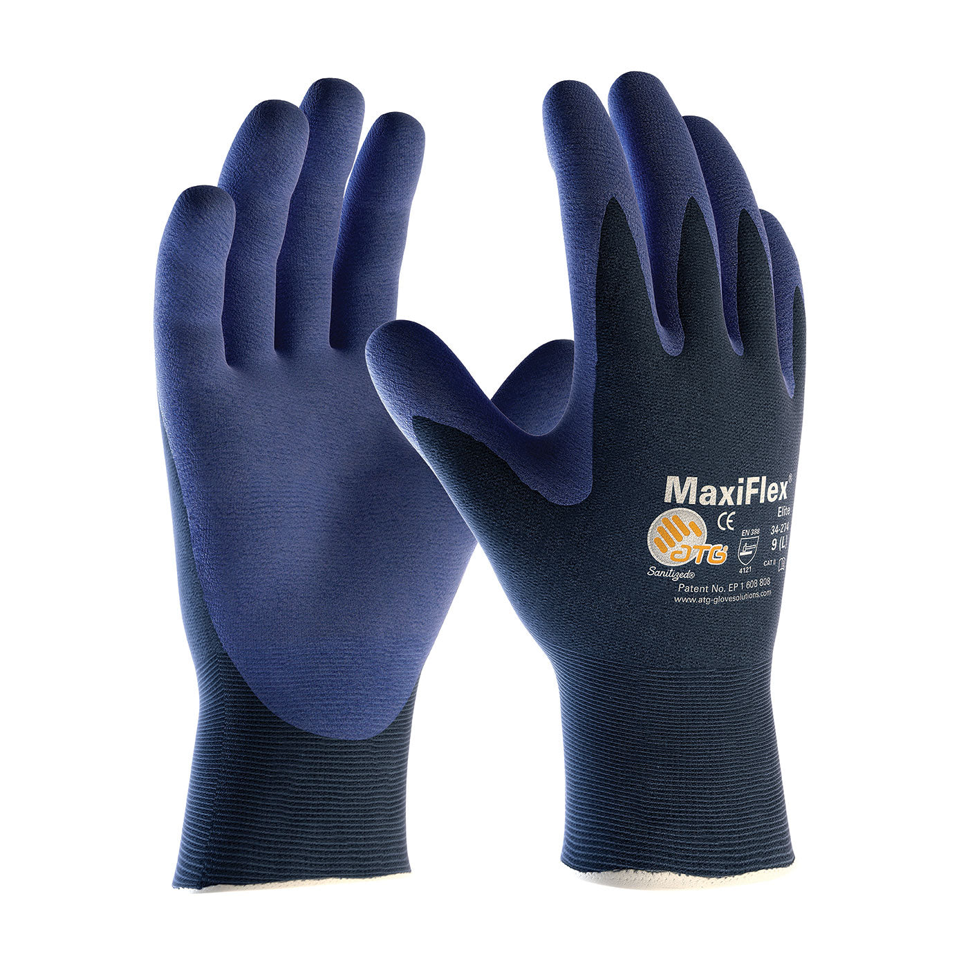 34-274 Ultra Lightweight Seamless Knit Nylon Glove with Nitrile Coated MicroFoam Grip on Palm & Fingers - Touchscreen