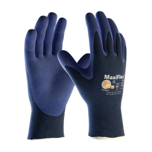 34-274 Ultra Lightweight Seamless Knit Nylon Glove with Nitrile Coated MicroFoam Grip on Palm & Fingers - Touchscreen