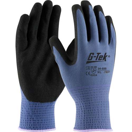 34-500 Seamless Knit Nylon Glove with Nitrile Coated MicroSurface Grip on Palm & Fingers - Touchscreen