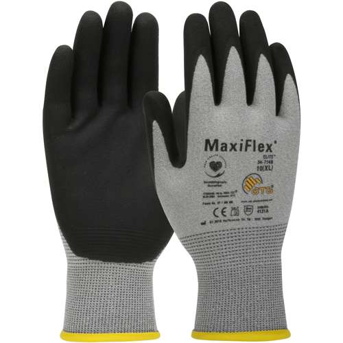 34-774B Anti-Static Seamless Knit Nylon Glove with Nitrile Coated MicroFoam Grip on Palm & Fingers - Touchscreen