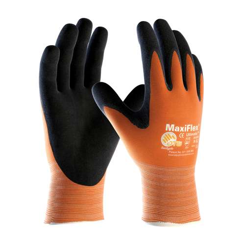 34-8014 Hi-Vis Seamless Knit Nylon Glove with Nitrile Coated MicroFoam Grip on Palm & Fingers - Touchscreen Compatible
