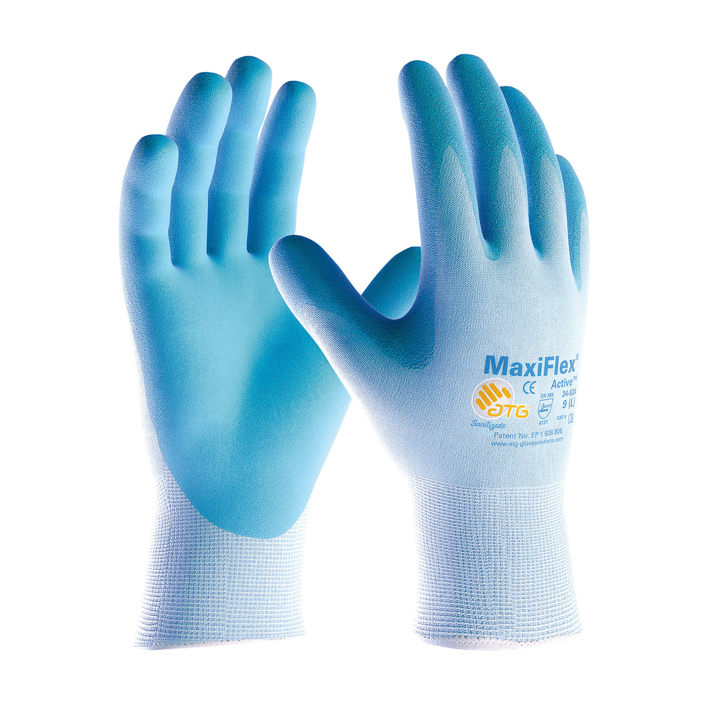 34-824 Seamless Knit Nylon Glove with Ultra Lightweight Nitrile Coated MicroFoam Grip on Palm & Fingers - Touchscreen