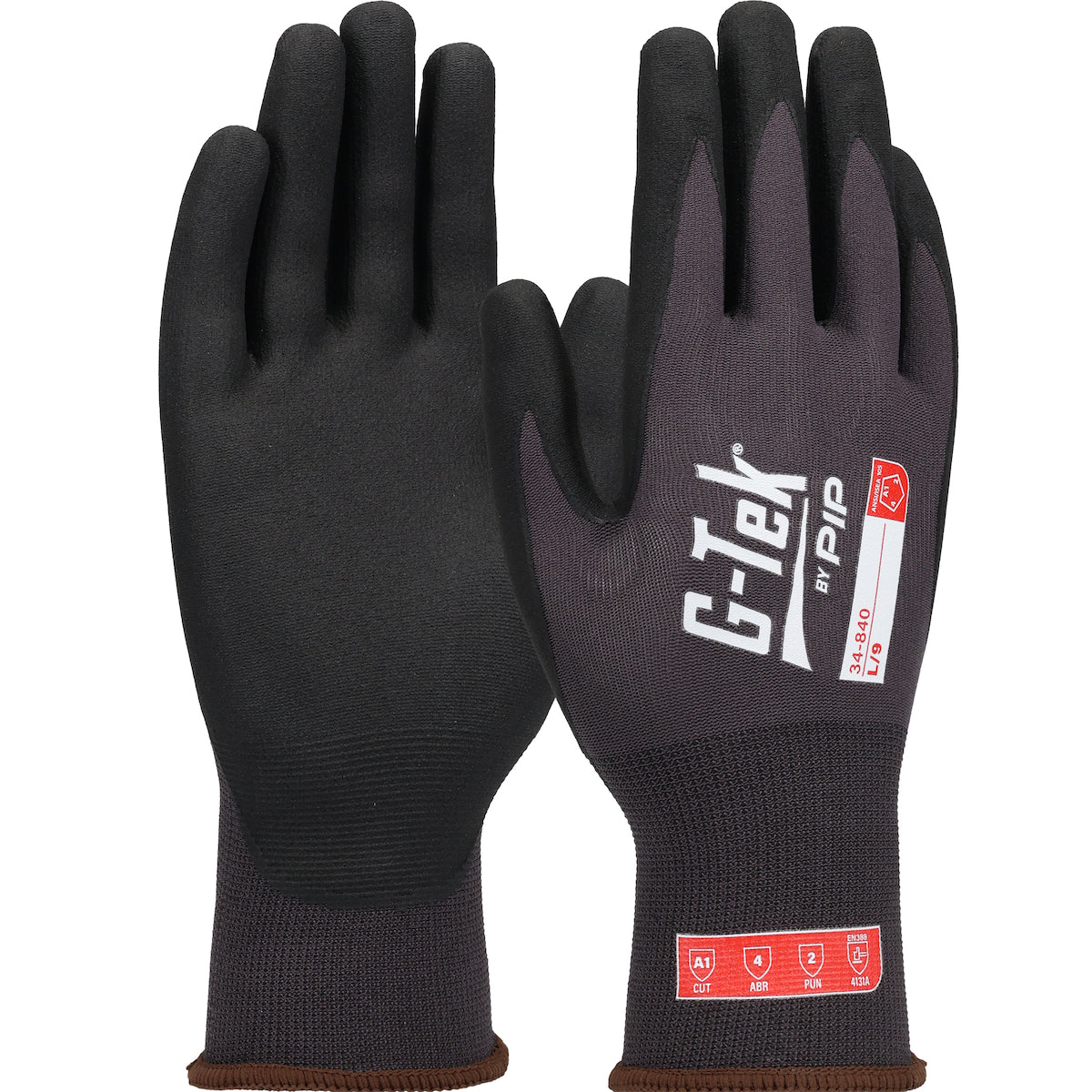 34-840 Premium Seamless Knit Nylon/Spandex Glove with Foam Nitrile Coating on Palm & Fingers - Touchscreen