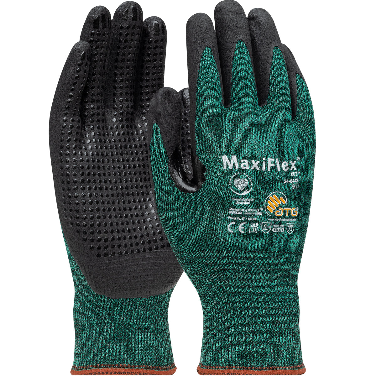 34-8443V Seamless Knit Engineered Yarn Glove with Premium Nitrile Coated MicroFoam Grip on Palm & Fingers and Micro Dot Palm - Touchscreen - Vend-Ready