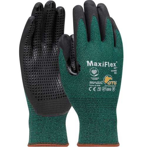 34-8443 Seamless Knit Engineered Yarn Glove with Premium Nitrile Coated MicroFoam Grip on Palm & Fingers - Micro Dot Palm - Touchscreen