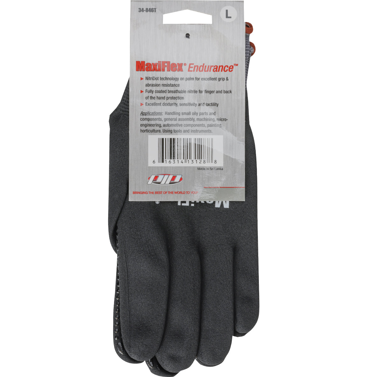 34-846T Seamless Knit Nylon Glove with Nitrile Coated MicroFoam Grip on Full Hand - Micro Dot Palm - Hang Tagged