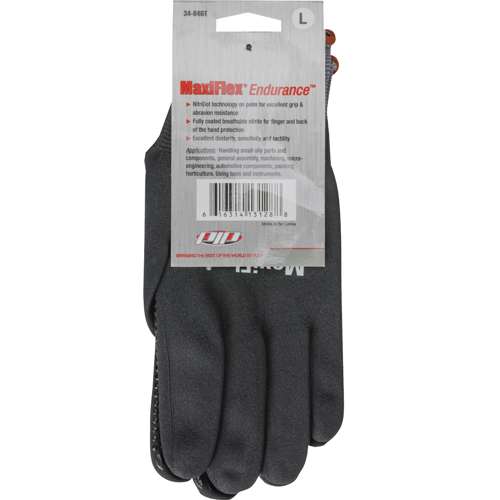 34-846T Seamless Knit Nylon Glove with Nitrile Coated MicroFoam Grip on Full Hand - Micro Dot Palm - Hang Tagged