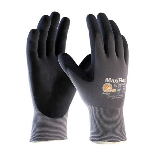 34-874-3P Seamless Knit Nylon/Elastane Glove with Nitrile Coated MicroFoam Grip on Palm & Fingers - 3-Pair Pack
