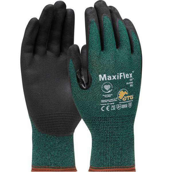 34-8743 Seamless Knit Engineered Yarn Glove with Premium Nitrile Coated MicroFoam Grip on Palm & Fingers - Touchscreen