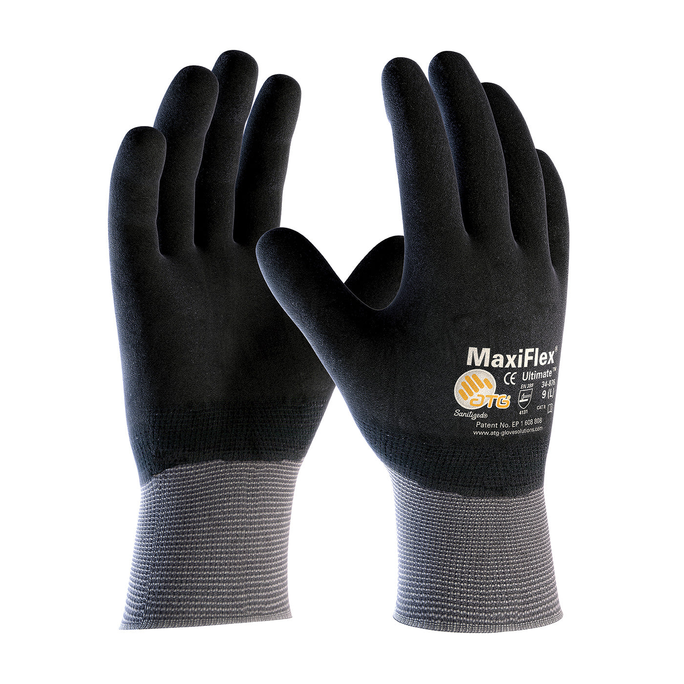 34-876 Seamless Knit Nylon/Elastane Glove with Nitrile Coated MicroFoam Grip on Full Hand - Touchscreen Compatible