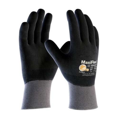 34-876 Seamless Knit Nylon/Elastane Glove with Nitrile Coated MicroFoam Grip on Full Hand - Touchscreen Compatible