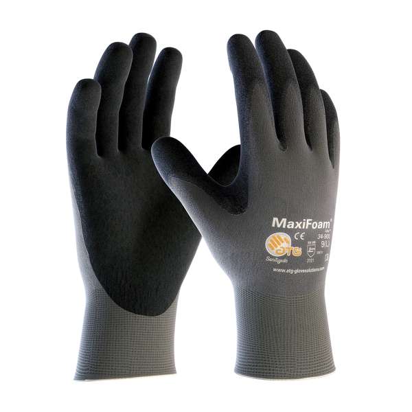 Seamless Knit Nylon Glove with Nitrile Coated Foam Grip on Palm & Fingers - Vend-Ready