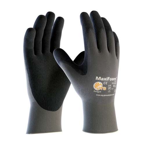 34-900 Ultra Lightweight Seamless Knit Nylon Glove with Nitrile Coated MicroFoam Grip on Palm & Fingers