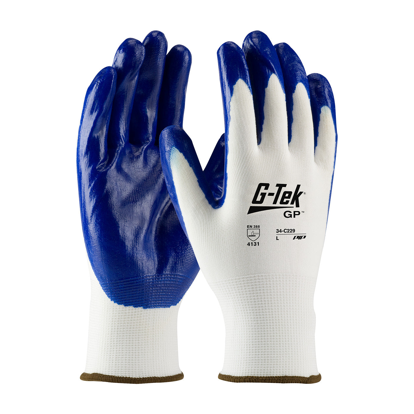 Economy Seamless Knit Nylon Glove with Nitrile Coated Smooth Grip on Palm & Fingers