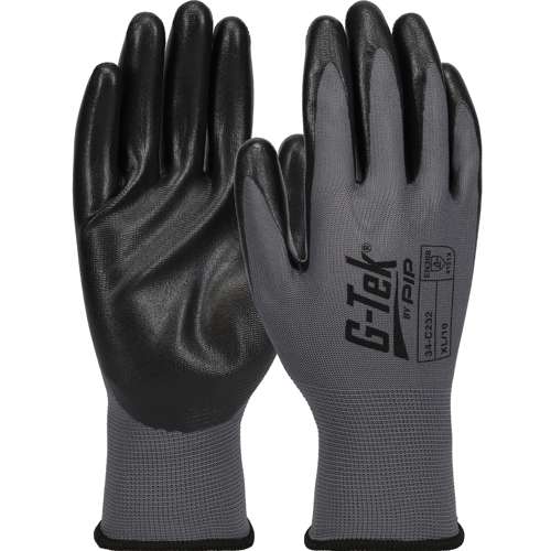34-C232 Seamless Knit Nylon Glove with Nitrile Coated Foam Grip on Palm & Fingers