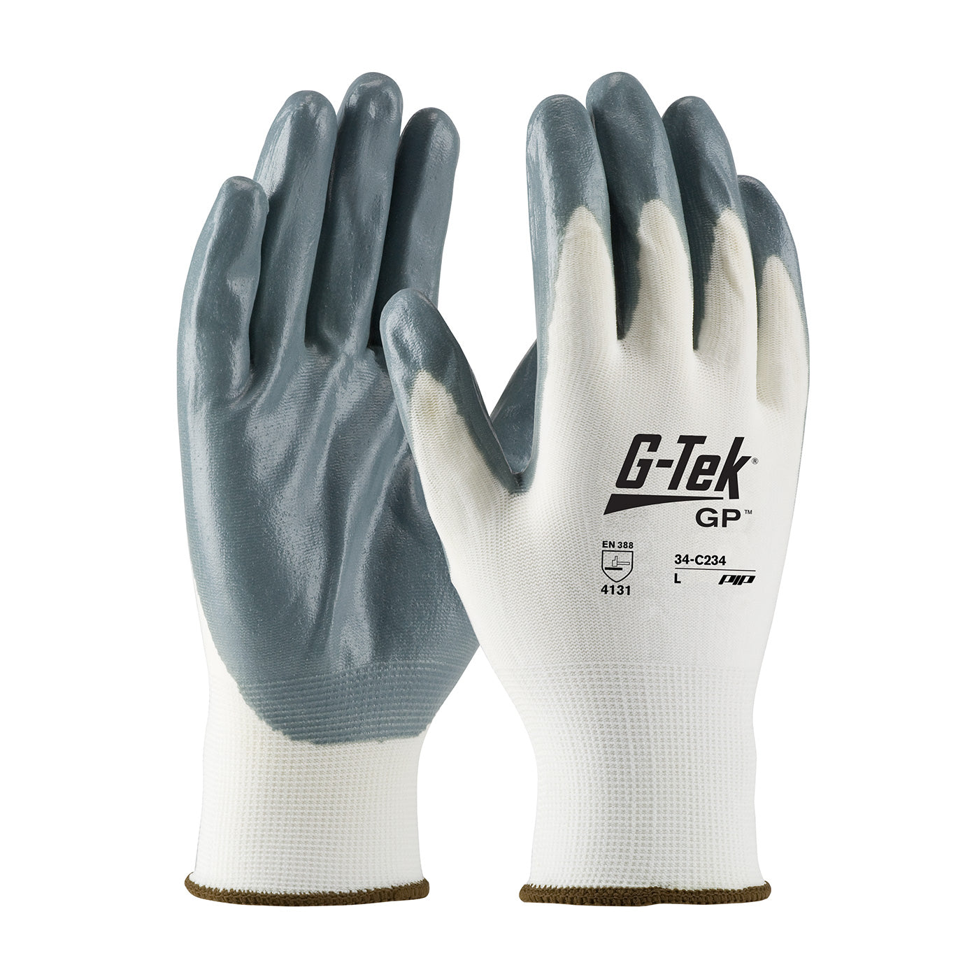 34-C234 Seamless Knit Nylon Glove with Nitrile Coated Foam Grip on Palm & Fingers