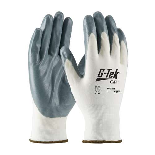 34-C234 Seamless Knit Nylon Glove with Nitrile Coated Foam Grip on Palm & Fingers