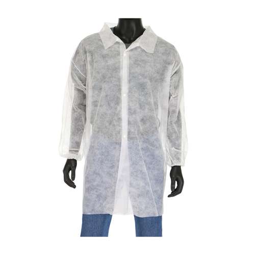 3512 Standard Weight 20GSM SBP Lab Coat with Elastic Wrist - No pocket