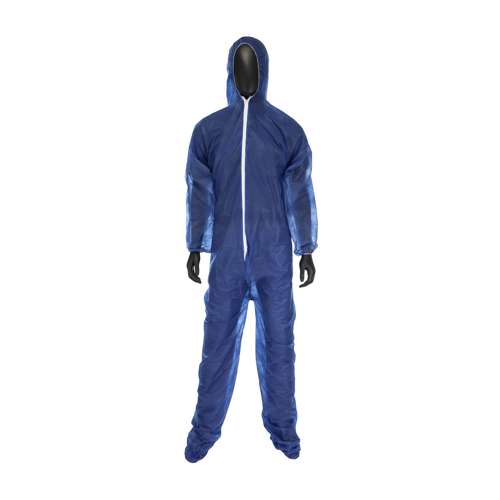 3584 SBP Navy Coverall With Hood & Boot 20GSM