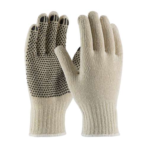 36-110PD Regular Weight Seamless Knit Cotton/Polyester Glove with PVC Dotted Grip