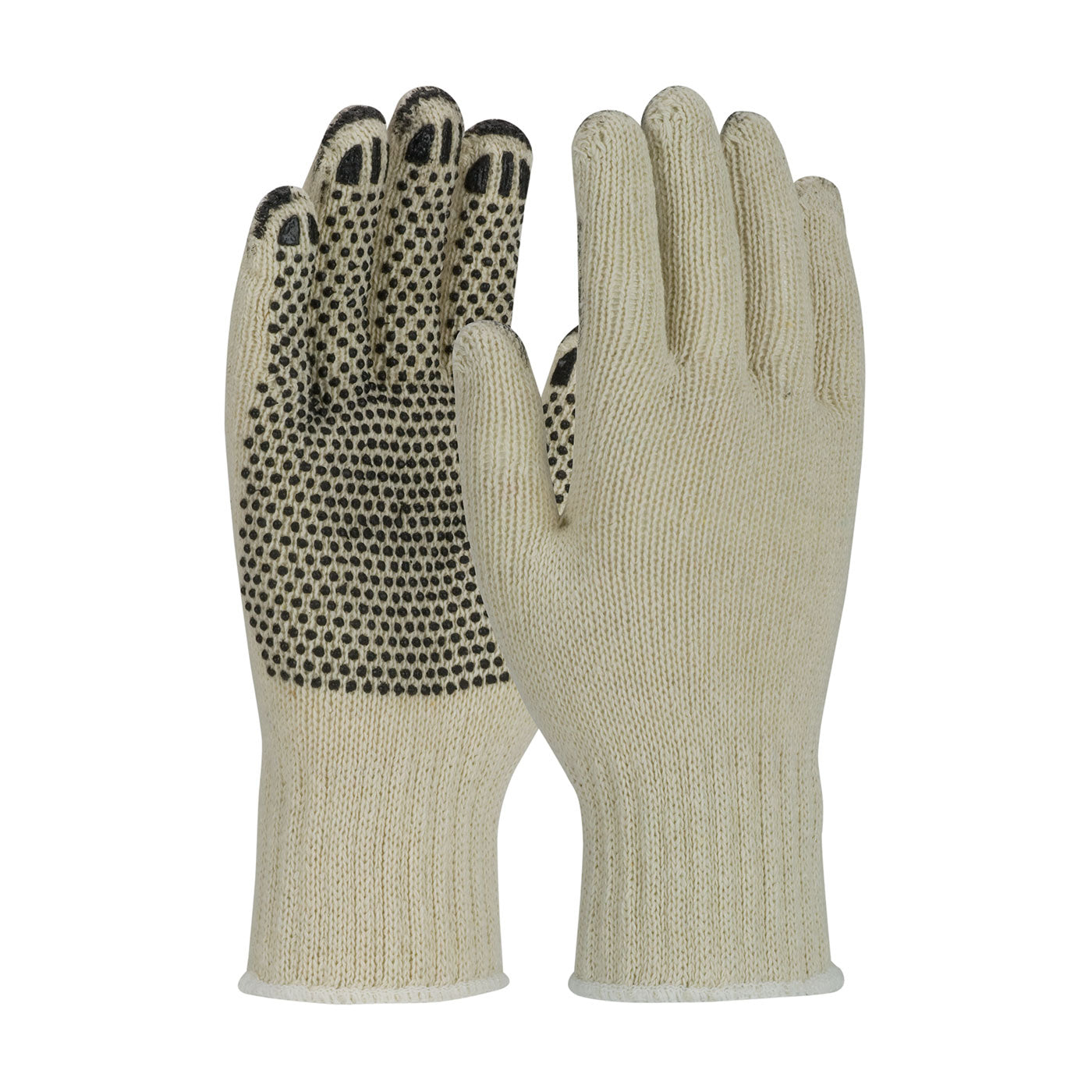 36-C330PD Heavy Weight Seamless Knit Cotton/Polyester Glove with PVC Dotted Grip - Coated Fingertips