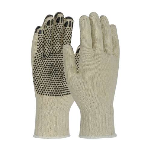 36-C330PD Heavy Weight Seamless Knit Cotton/Polyester Glove with PVC Dotted Grip - Coated Fingertips