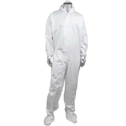 3629 Posiwear BA Coverall with Extended Neckline at Hood, Boot, Elastic Wrist/Ankle, Double Sided Tape at Zipper Placket Extension