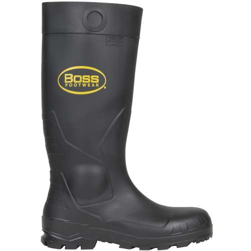 380-800 16" Black PVC Plain Toe Boot