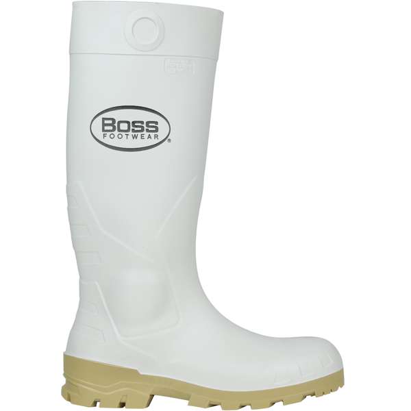 380-900 16" White PVC Plain Toe Boot