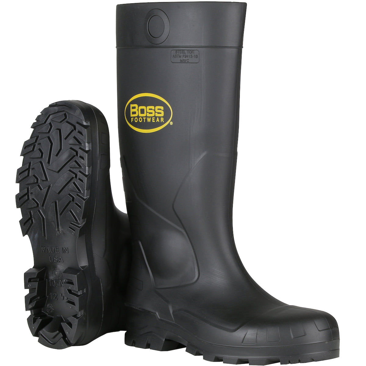 382-810 16" Black PVC Steel Toe Boot