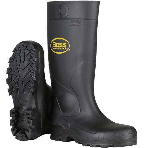 382-810 16" Black PVC Steel Toe Boot