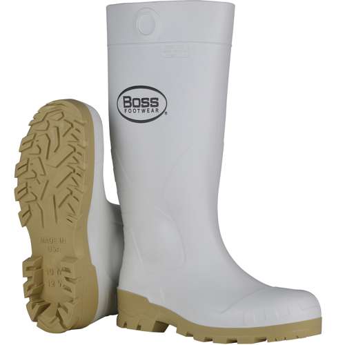 382-910 16" White PVC Steel Toe Boot